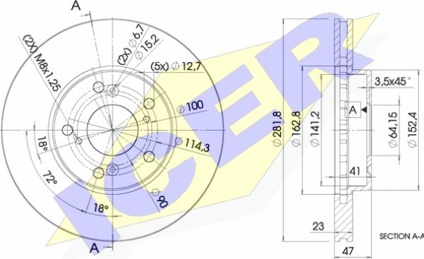 Icer 78BD1257-2 - Bremžu diski adetalas.lv