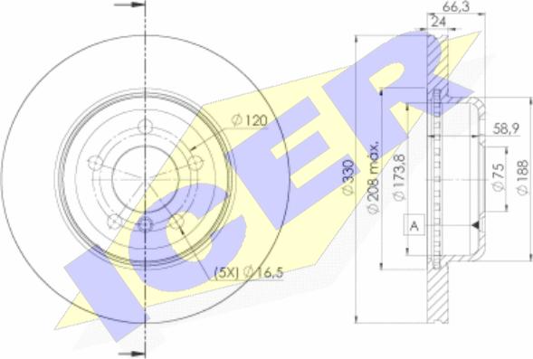 Icer 78BD3555-2 - Bremžu diski adetalas.lv