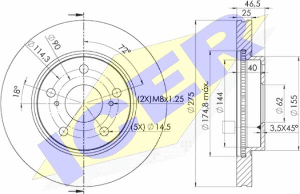 Icer 78BD2881-2 - Bremžu diski adetalas.lv