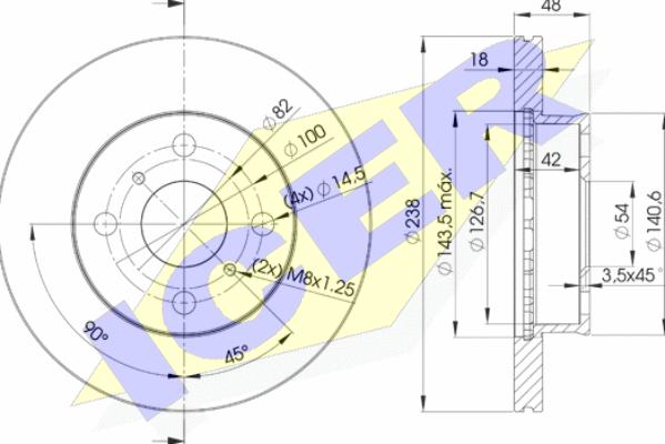 Icer 78BD2250-2 - Bremžu diski adetalas.lv