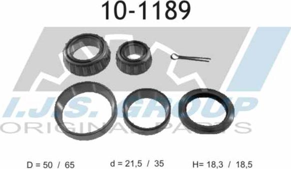 IJS GROUP 10-1189 - Riteņa rumbas gultņa komplekts adetalas.lv