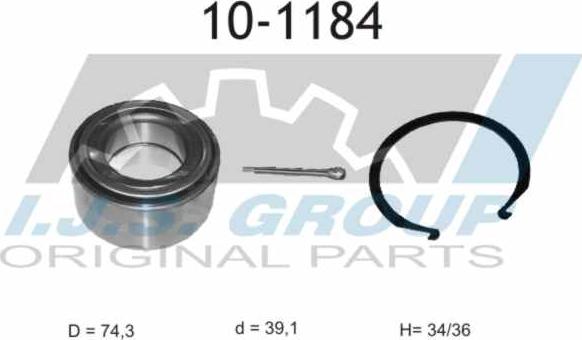 IJS GROUP 10-1184 - Riteņa rumbas gultņa komplekts adetalas.lv