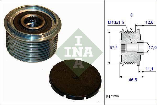 INA 535 0069 10 - Piedziņas skriemelis, Ģenerators adetalas.lv