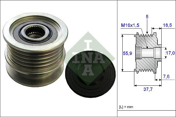 INA 535 0169 10 - Piedziņas skriemelis, Ģenerators adetalas.lv