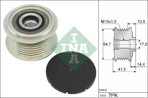 INA 535 0351 10 - Piedziņas skriemelis, Ģenerators adetalas.lv