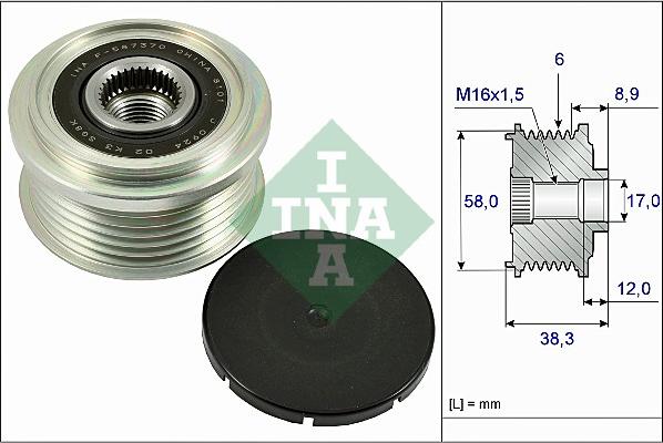 INA 535 0266 10 - Piedziņas skriemelis, Ģenerators adetalas.lv