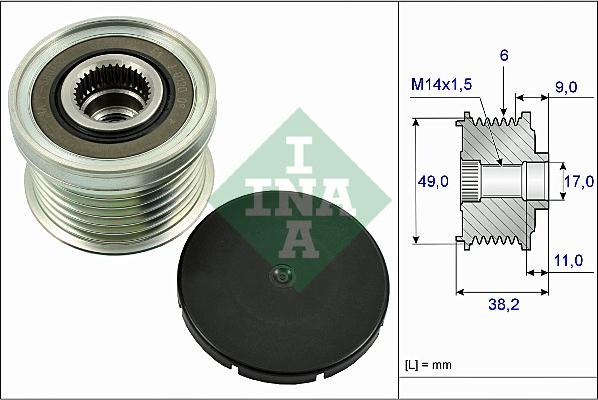 INA 535 0268 10 - Piedziņas skriemelis, Ģenerators adetalas.lv