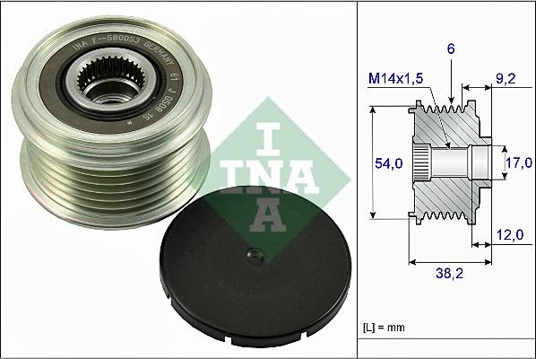 INA 535 0263 10 - Piedziņas skriemelis, Ģenerators adetalas.lv