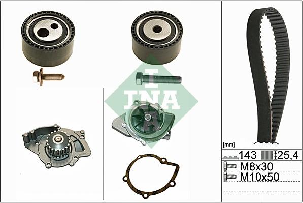 INA 530 0447 30 - Ūdenssūknis + Zobsiksnas komplekts adetalas.lv