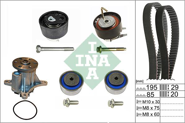 INA 530 0469 30 - Ūdenssūknis + Zobsiksnas komplekts adetalas.lv