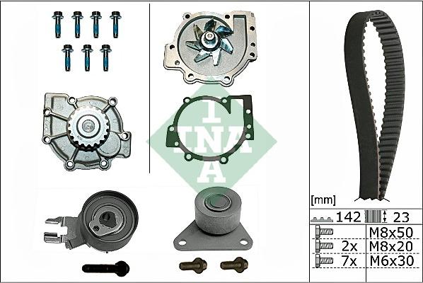 INA 530 0467 30 - Ūdenssūknis + Zobsiksnas komplekts adetalas.lv