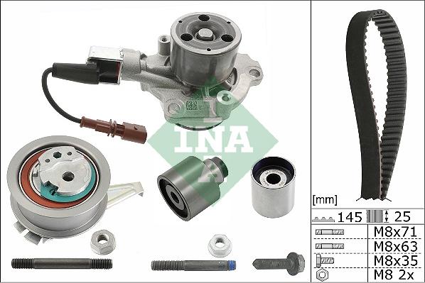 INA 530 0759 30 - Ūdenssūknis + Zobsiksnas komplekts adetalas.lv