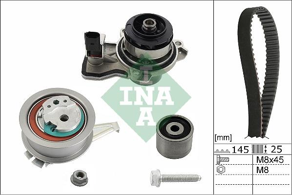 INA 530 0665 30 - Ūdenssūknis + Zobsiksnas komplekts adetalas.lv