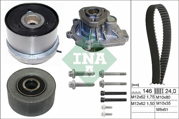 INA 530 0724 30 - Ūdenssūknis + Zobsiksnas komplekts adetalas.lv