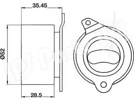 IPS Parts ITB-6308 - Spriegotājrullītis, Gāzu sadales mehānisma piedziņas siksna adetalas.lv