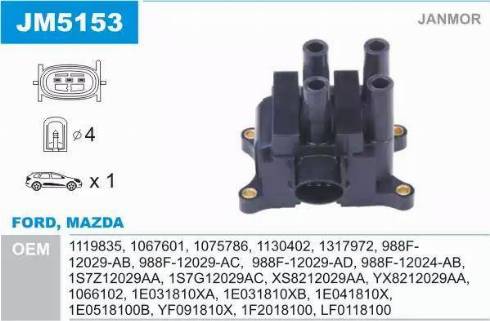 Janmor JM5153 - Aizdedzes spole adetalas.lv