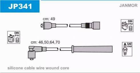 Janmor JP341 - Augstsprieguma vadu komplekts adetalas.lv