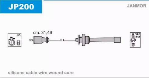 Janmor JP200 - Augstsprieguma vadu komplekts adetalas.lv