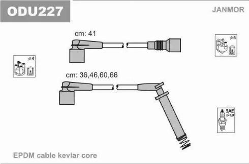 Janmor ODU227 - Augstsprieguma vadu komplekts adetalas.lv