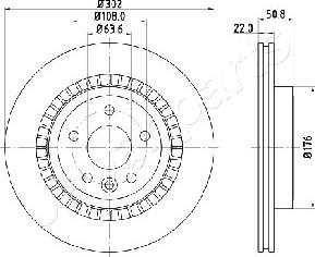 Japanparts DP-0325 - Bremžu diski adetalas.lv