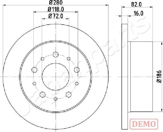 Japanparts DP-0216C - Bremžu diski adetalas.lv