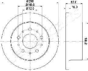 Japanparts DP-0216 - Bremžu diski adetalas.lv