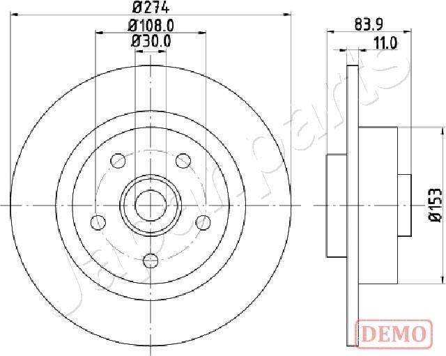 Japanparts DP-0704C - Bremžu diski adetalas.lv