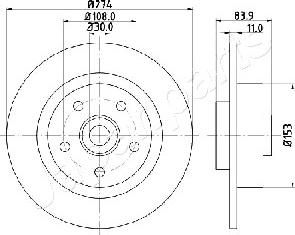 Japanparts DP-0704 - Bremžu diski adetalas.lv