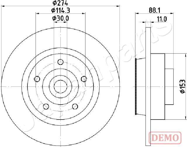 Japanparts DP-0705C - Bremžu diski adetalas.lv