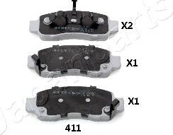 Japanparts PA-411AF - Bremžu uzliku kompl., Disku bremzes adetalas.lv