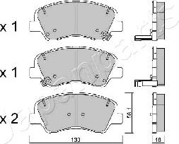 Japanparts PA-H27AF - Bremžu uzliku kompl., Disku bremzes adetalas.lv