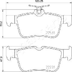 Japanparts PP-0303AF - Bremžu uzliku kompl., Disku bremzes adetalas.lv