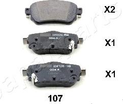 Japanparts PP-107AF - Bremžu uzliku kompl., Disku bremzes adetalas.lv