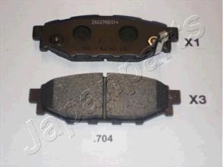 Japanparts PP-704AF - Bremžu uzliku kompl., Disku bremzes adetalas.lv