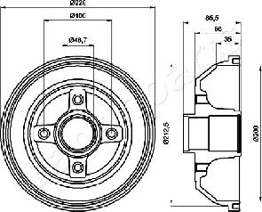 Japanparts TA-0408 - Bremžu trumulis adetalas.lv