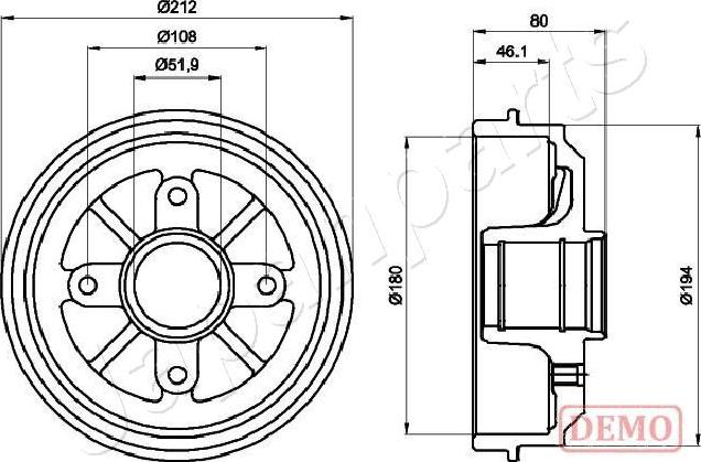 Japanparts TA-0608C - Bremžu trumulis adetalas.lv