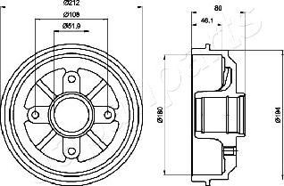 Japanparts TA-0608 - Bremžu trumulis adetalas.lv