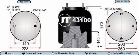 Juratek JAA43101 - Pneimoatsperes spilvens, Pneimopiekare adetalas.lv