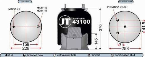 Juratek JAA43102 - Pneimoatsperes spilvens, Pneimopiekare adetalas.lv