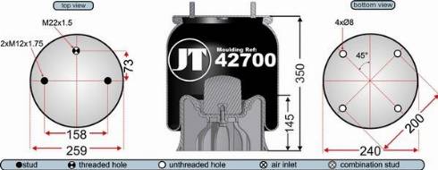 Juratek JAA42701 - Pneimoatsperes spilvens, Pneimopiekare adetalas.lv