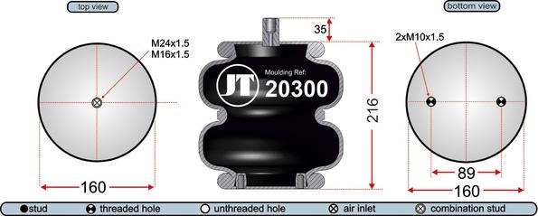 Juratek JAB20307 - Pneimoatsperes spilvens, Pneimopiekare adetalas.lv