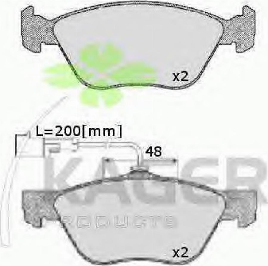 Kager 35-0088 - Bremžu uzliku kompl., Disku bremzes adetalas.lv