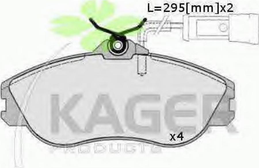 Kager 35-0197 - Bremžu uzliku kompl., Disku bremzes adetalas.lv