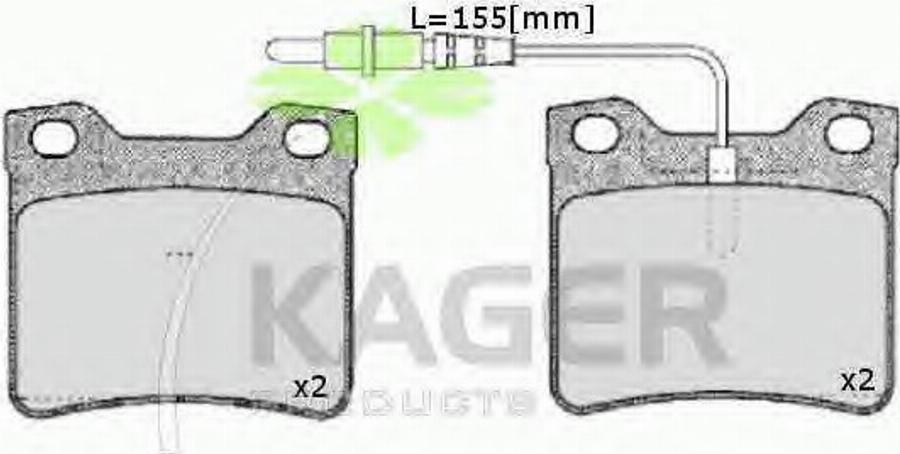 Kager 35-0130 - Bremžu uzliku kompl., Disku bremzes adetalas.lv