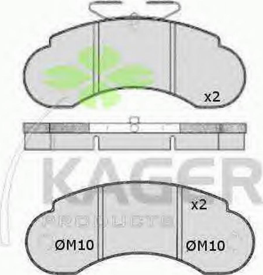 Kager 35-0315 - Bremžu uzliku kompl., Disku bremzes adetalas.lv