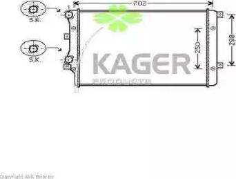 Kager 31-1227 - Radiators, Motora dzesēšanas sistēma adetalas.lv