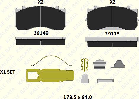 KALE 29148 340 05 - Bremžu uzliku kompl., Disku bremzes adetalas.lv