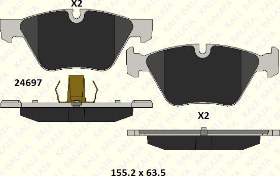 KALE 24697 193 05 - Bremžu uzliku kompl., Disku bremzes adetalas.lv