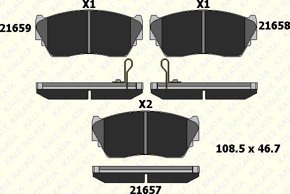 KALE 21657 165 05 - Bremžu uzliku kompl., Disku bremzes adetalas.lv