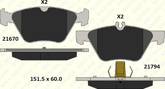 KALE 21670 203 05 - Bremžu uzliku kompl., Disku bremzes adetalas.lv